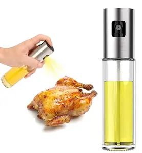 Pulverizador de aceite de vidrio para cocinar Olive Spray Mister para ensalada BBQ Cocina Hornear Botella de vinagre vacía