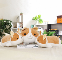 Oreiller en peluche de poupée Corgi en polyester super doux, conception pondérée d'ours de style Pap pour soulager le stress, doublure en maille brodée en coton PP