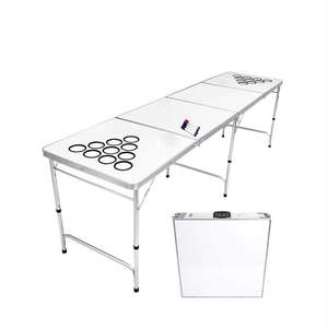 <span class=keywords><strong>Table</strong></span> de beer <span class=keywords><strong>pong</strong></span> de 8 pieds effaçable à sec de conception sans surface avec trous de tasse en option - Product Image 2