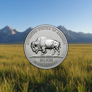 Pièce commémorative en alliage plaqué argent de 1 once de Troye, design Hr Buffalo, artisanat métallique souvenir - Product Image 3