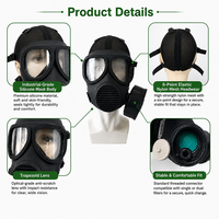 Masque à gaz intégral en silicone MF21 avec diaphragme vocal, harnais à 6 points, lentille trapézoïdale, certifié CE, prêt à être expédié (OEM)