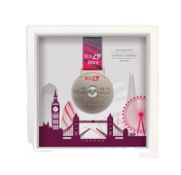 Usine 8X8 10x10 blanc noir pin bois massif grandes médailles de récompenses intelligentes cadre d'affichage médailles de pièces de monnaie vitrine boîte profonde