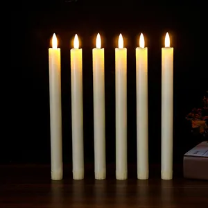 Holiday Party Lighting Flameless Led Taper Candles With Moving Flame Wholesale