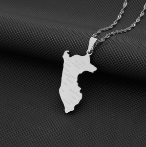 Collier en acier inoxydable doré Palestine pour hommes et femmes, style ethnique, collier de couple, accessoires transfrontaliers - Product Image 6