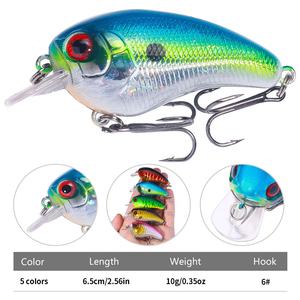 Alta qualità <span class=keywords><strong>pesca</strong></span> <span class=keywords><strong>in</strong></span> <span class=keywords><strong>mare</strong></span> artificiale galleggiante manovella Bass Bait 65MM 10G Hard Bait esche da <span class=keywords><strong>pesca</strong></span> acqua salata Crankbait - Product Image 2