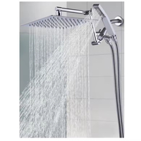 Kit de douche multifonctionnel réglable en ABS avec finition électrolytique, ensemble complet de douches à main de style américain avec jet pluie