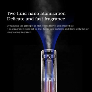 Perfume de aire nebulizador de Aroma personalizado privado Torre redonda de aluminio inteligente Torre de aluminio plateado Difusor de aroma inalámbrico - Product Image 4