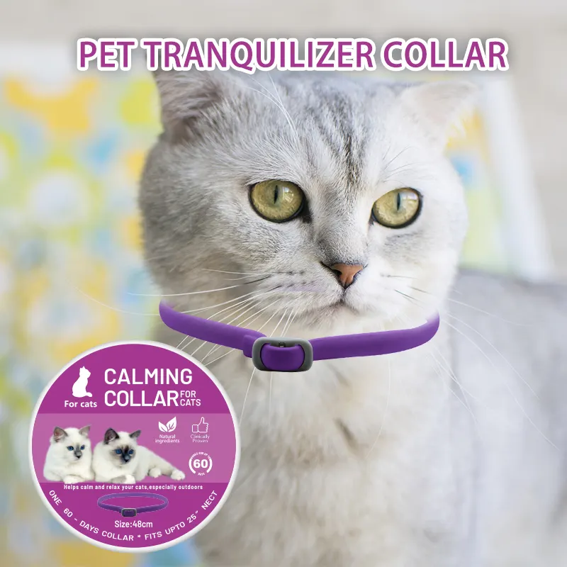 Collier de camrandonnée pour chiens et chats, pour réduire l'anxiété des animaux de compagnie, formule naturelle, effet durable