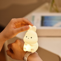 Lampe de lit portable réglable en silicone rechargeable par USB, veilleuse LED blanche chaude