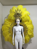 Tocado de Plumas Unisex para Danza, Actuaciones, Disfraces de Samba, Carnaval, Halloween, Bar