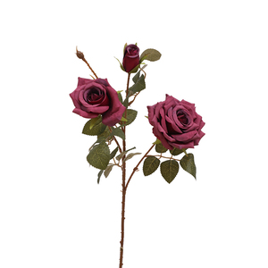 ดอกกุหลาบผ้าไหมเทียม ยาเฟย คลาสสิค 3 หัว สไตล์ยุโรป วินเทจ ทำมือ ติดทนนาน 3-5 ปี สัมผัสเหมือนจริง สำหรับตกแต่ง - Product Image 6