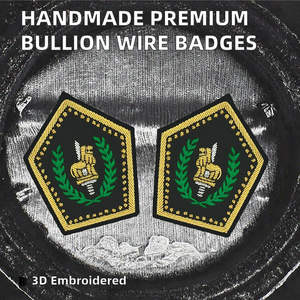 Best Quality Handmade Embroidery 3D Bullion Wire Custom Size & Shape Pin on <b>Badges</b> New Style Embroidered for Sale - Product Image 2