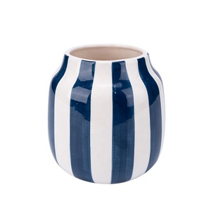 EAGLEGIFTS Nordic Blue <strong>White</strong> Stripe <strong>Vases</strong> En Ceramique &amp; Porcelaine Home Decor <strong>Ceramic</strong> <strong>Vase</strong> Decoration Maison Bud <strong>Vase</strong> in <strong>Bulk</strong> - Product Image 1