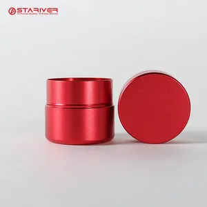 Embalagem de lata de metal reciclado vermelho, embalagem vazia personalizada vazia para chá