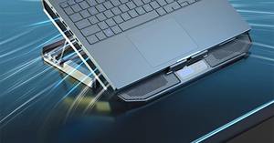 حامل تبريد للكمبيوتر المحمول المخصص للألعاب بست مراوح، مصنوع من البلاستيك ABS، مقاس 17 بوصة، قابل لتعديل الارتفاع، مبرد بالهواء، يعمل عبر USB - Product Image 2