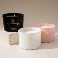 Bougie parfumée en verre rouge AIKUN OEM avec mèche en bois, parfum personnalisé, emballage cadeau pour les fêtes, vente en gros