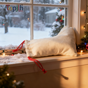 <span class=keywords><strong>Chaussette</strong></span> de Noël personnalisée Topjlh à motif par sublimation, décoration suspendue en lin durable surdimensionnée pour cadeau de fête, impression DIY, décoration de fête - Product Image 4