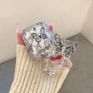 Funda <span class=keywords><strong>de</strong></span> TPU con Estampado <span class=keywords><strong>de</strong></span> Mariposas para <span class=keywords><strong>AirPods</strong></span> 4/3/2/1, para Chicas y Mujeres, con Correa y Cadena Decorativa para <span class=keywords><strong>AirPods</strong></span> <span class=keywords><strong>Pro</strong></span> 3/2 - Product Image 4