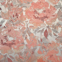 YY Haute Qualité À Grande Échelle Floral 100% Polyester Lumineux Rouge Tissé Fil Teint Brocart Jacquard Tissu pour Vêtements Femmes Robe