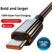 Kabel Data Tipe-C 6A untuk Ponsel Vivo & Honor Pengisian Cepat Panjang 2m Bahan Cowboy Transfer Data Kompatibel dengan PC
