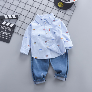 Autunno abbigliamento per bambini bambini bambini bambini ragazzi ragazze top a maniche lunghe <span class=keywords><strong>pantaloni</strong></span> in Denim per bambini 2 pz set di vestiti - Product Image 5
