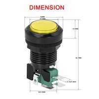 Sakelar Tombol Tekan untuk Mainan, Sakelar Tombol Tekan Kompak 24mm, Pemasangan Panel Bulat, Sakelar Tombol Tekan LED 12V untuk Arcade