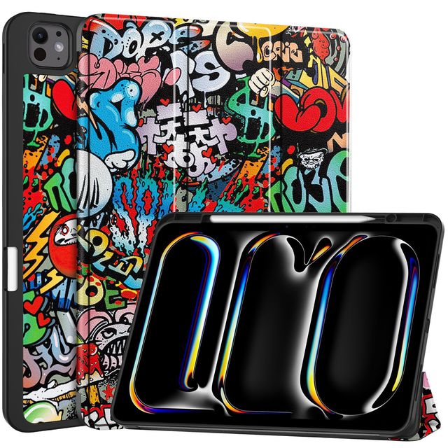 Custom Case for iPad Pro 13inch 2024 with Pencil Holder UV Printing PU Leather Smart Cover with Soft TPU Back for iPad Pro M4