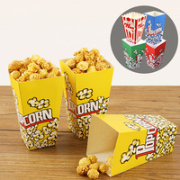 Boîte de Pop-corn jetable en papier, tasse bleue et jaune, sacs d'emballage de collation, décoration de fête d'anniversaire, fournitures Pop