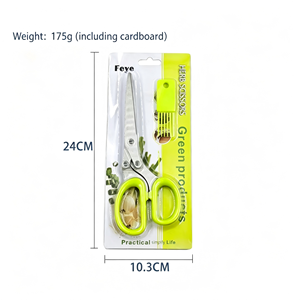 Ciseaux à herbes en acier inoxydable à 5 lames de grande taille, ciseaux de cuisine multifonctionnels avec peigne de nettoyage pour la <span class=keywords><strong>ciboulette</strong></span>, le <span class=keywords><strong>basilic</strong></span> et la coriandre - Product Image 6