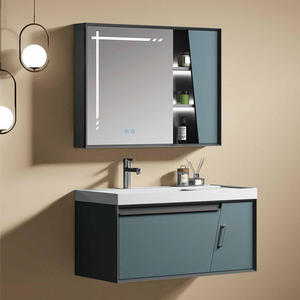 Mueble <span class=keywords><strong>de</strong></span> <span class=keywords><strong>Baño</strong></span> Moderno Europeo <span class=keywords><strong>de</strong></span> Madera, Mueble <span class=keywords><strong>de</strong></span> <span class=keywords><strong>Baño</strong></span> Suspendido en la Pared para Hotel <span class=keywords><strong>con</strong></span> <span class=keywords><strong>Lavabo</strong></span> - Product Image 1