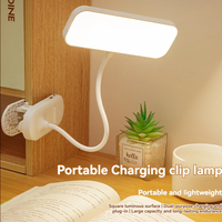 Lampe de bureau LED à pince OEM en gros, rechargeable par USB, col de cygne flexible, protection oculaire, lampe de lecture et d'étude à intensité variable