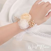 Corsages de poignet pour demoiselles d'honneur en gros, fleurs, bouquets de main pour groupe de sœurs, style coréen haut de gamme et élégant pour mariage