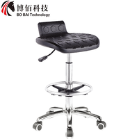 Meubles de laboratoire ergonomiques en polyuréthane PU, chaise de travail pivotante haute réglable avec base chromée pour salon de conférence, salle de test, tatouage