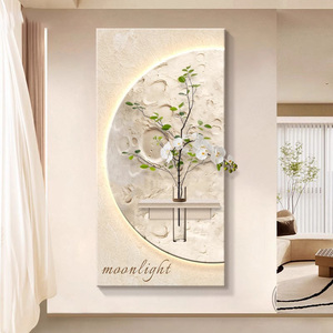 Hall d'entrée Plantes vertes hydroponiques Hall d'entrée Art Décor Peinture Crème Vent <span class=keywords><strong>Grès</strong></span> Lumineux LED Peinture - Product Image 1