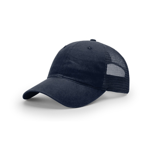 Casquette de camionneur unie en maille de haute qualité avec logo personnalisé, 6 panneaux, non imprimée, lavée - Product Image 4