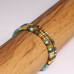 Pulsera de Turquesa Africana Natural, Ojo de Tigre y Musgo, Tejida a Mano, Ajustable, Estilo Picasso EmperorJewelry para Mujeres y Hombres, Uso Diario - Product Image 6