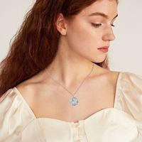 Vente en gros de bijoux fins Collier pendentif en cristal cercle de singe animal mignon en argent sterling 925