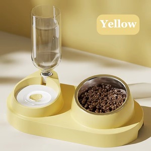 Distributore Automatico di Cibo e Acqua 3 in 1 per Cani e Gatti <span class=keywords><strong>con</strong></span> Ciotola Inclinata, Set Stazione di Alimentazione e Idratazione - Product Image 3