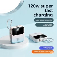 Nouvelle batterie externe haute capacité 20 000 mAh en plastique, charge super rapide, mini portable, chargeur 120W, article cadeau, vente en gros