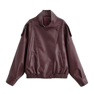 Vêtements pour femmes élégants de style europé<span class=keywords><strong>en</strong></span> et américain, nouvelle mode d'automne, vente <span class=keywords><strong>en</strong></span> gros, <span class=keywords><strong>veste</strong></span> <span class=keywords><strong>en</strong></span> <span class=keywords><strong>simili</strong></span> <span class=keywords><strong>cuir</strong></span> 3D - Product Image 6