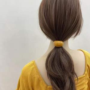 Mode Simple femmes élastiques bandes de cheveux gros ovale cheveux manchettes haute élastique rond bandeau coiffure - Product Image 5