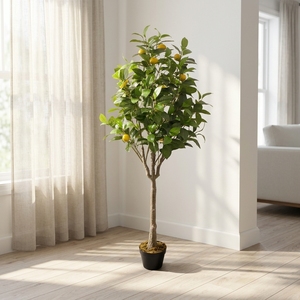 Grand arbre artificiel <span class=keywords><strong>citronnier</strong></span> de 150 cm (3 pieds) de haut, <span class=keywords><strong>en</strong></span> <span class=keywords><strong>pot</strong></span>, avec feuilles <span class=keywords><strong>en</strong></span> PEVA, fruits réalistes, arbre artificiel pour la décoration intérieure, la maison, le jardin, l'hôtel - Product Image 5