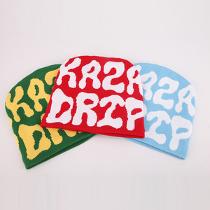 Berretto personalizzato basso Moq produttori tutto su stampa Jacquard Y2k gotico senza polsino unsino con cappuccio invernale - Product Image 4