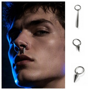 HGC Popular <span class=keywords><strong>Aro</strong></span> de Nariz Cónico de Titanio G23 ASTM F136 de Alto Pulido, Estilo Masculino, Antialérgico, Impermeable, Joyería para Piercing Diario - Product Image 1