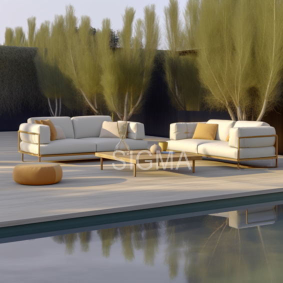 Classical patio outdoor furniture lounge chair hotel garden aluminium daybed chaise