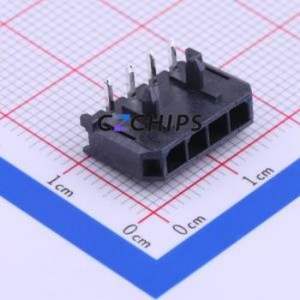 436500400 Wire-to-Board Pin Header Bent Lead Through Hole,P=3mm Connector 1x4P 3mm Right Angle Insert Micro-Fit (MX 3.0) - Product Image 1