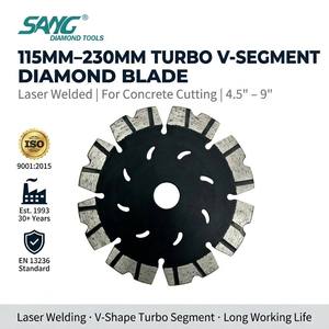 Lame diamantée SANG 115 mm (4,5 pouces) en forme de <span class=keywords><strong>V</strong></span>, soudée au laser, pour découpe rapide à sec du béton, des briques et de la maçonnerie, pour <span class=keywords><strong>meuleuse</strong></span> d'angle - Product Image 1