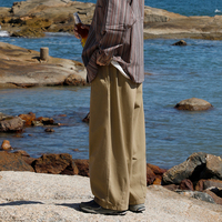 Pantalon cargo ample de style japonais pour homme, pantalon large rétro tendance, polyvalent, décontracté, long, 100% coton, automne
