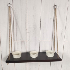 Étagère murale en bois rustique personnalisée avec corde en <span class=keywords><strong>macramé</strong></span> conception flottante pour les plantes, les livres et la décoration de la maison - Product Image 5