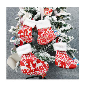 क्रिसमस स्टॉकिंग आभूषण क्रिसमस मोजे ऊनी बुना हुआ मिनी केबल बुना हुआ क्रिसमस स्टॉकिंग्स थोक - Product Image 1
